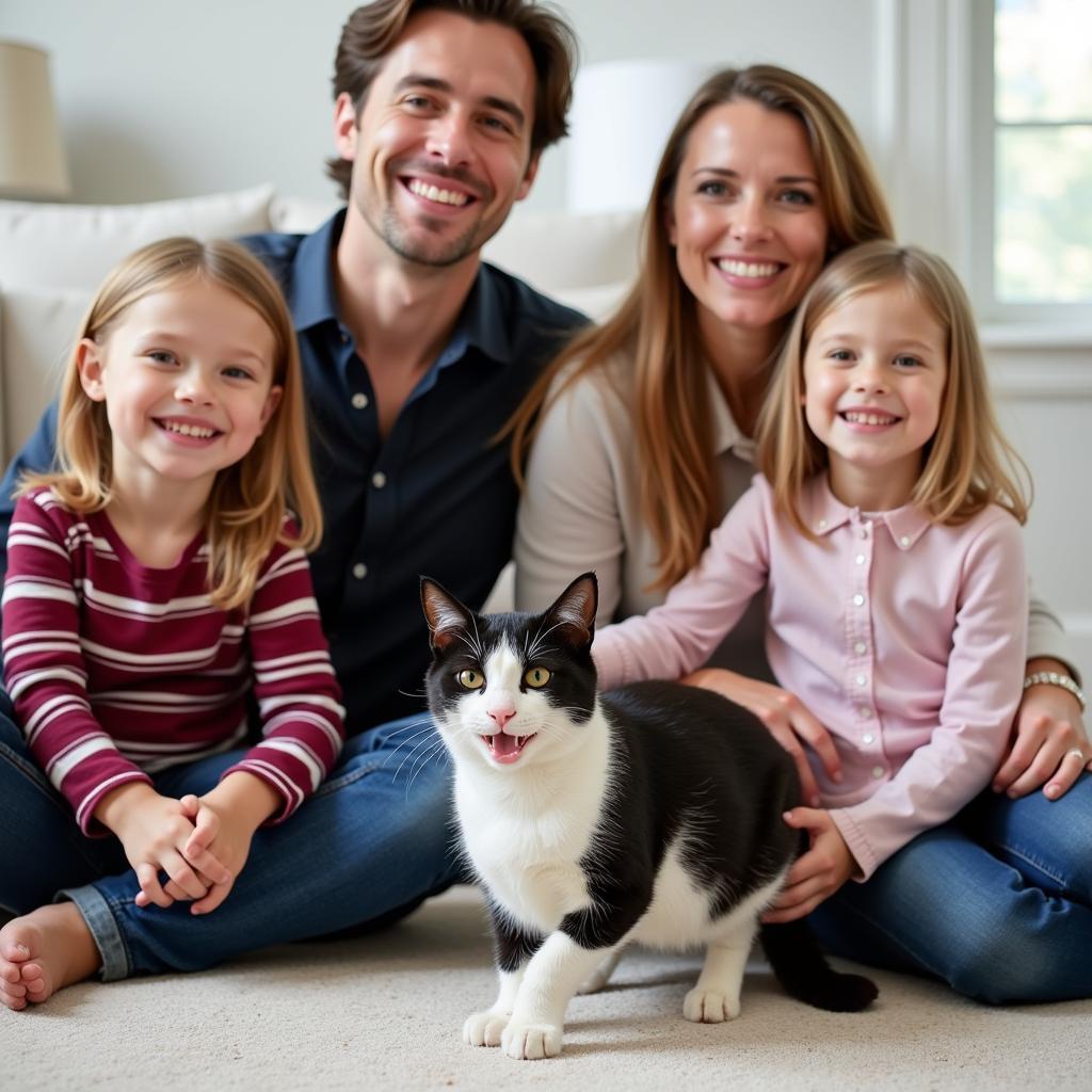 Happy Family with Adopted DC Humane Society Cat