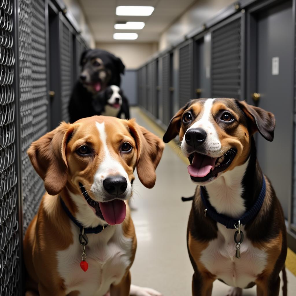 Dogs awaiting adoption at the Hardin County Humane Society in Elizabethtown, KY