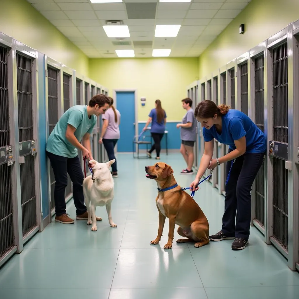 Spacious kennels and caring staff at the Harris County Humane Society shelter