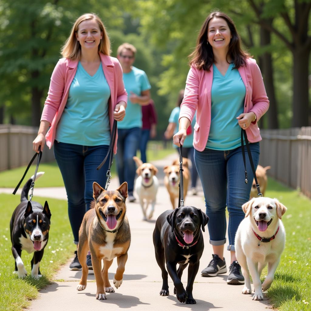 Harrison County Humane Society Volunteers Dog Walking