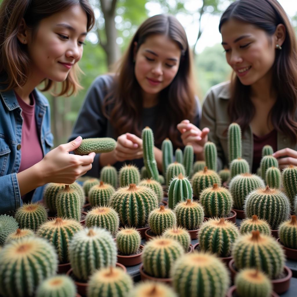 HCSS Members Examining Cacti