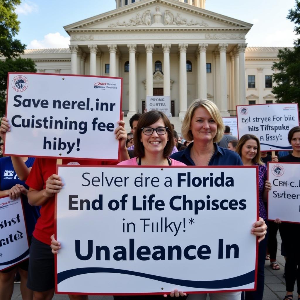 Hemlock Society members participating in an advocacy event in Florida