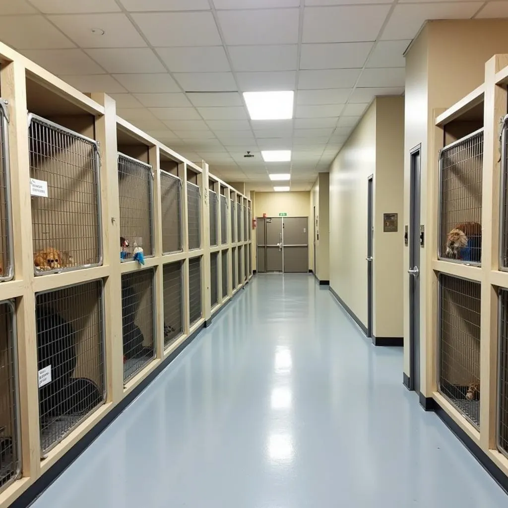 Spacious and clean kennels at the Henderson County Humane Society.