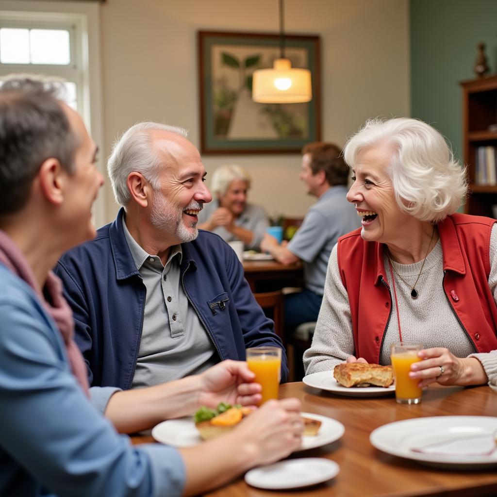 Residents socializing and participating in group activities at Heritage Creekside