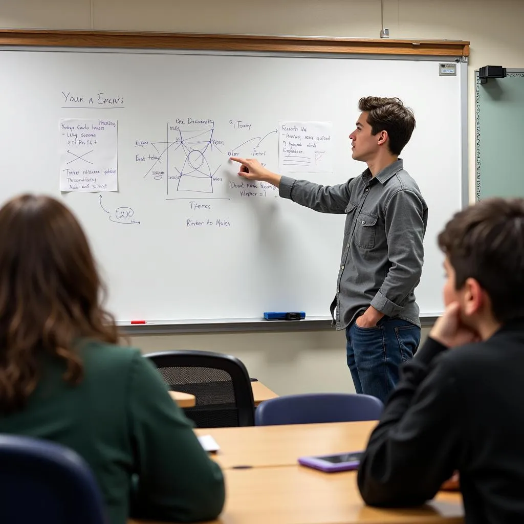 High school student leading a meeting