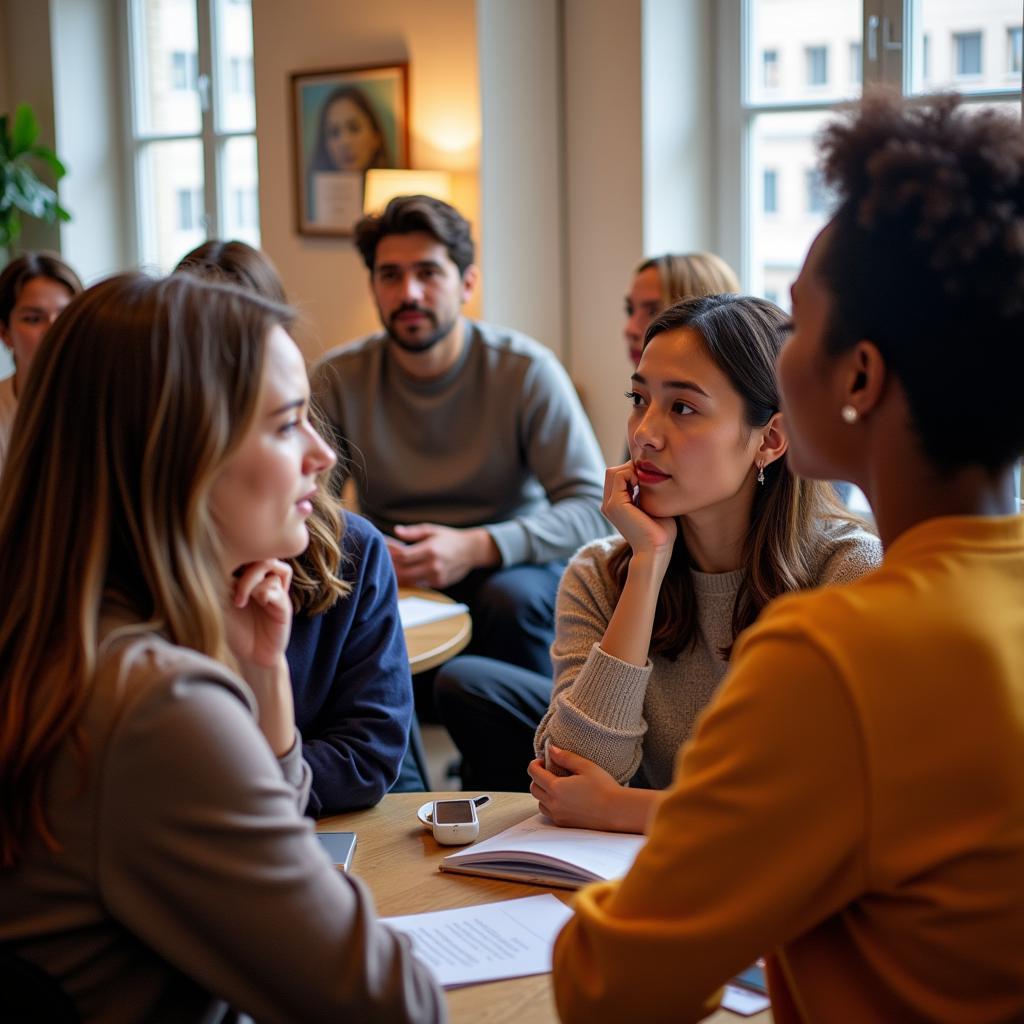 Group Discussing High Society