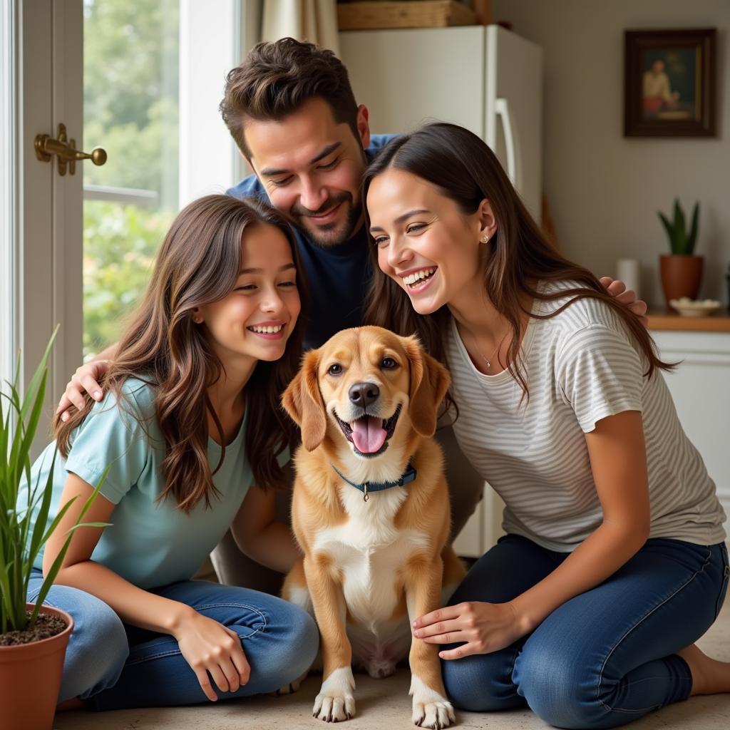  A happy family with their newly adopted dog from the Highlands County Humane Society 