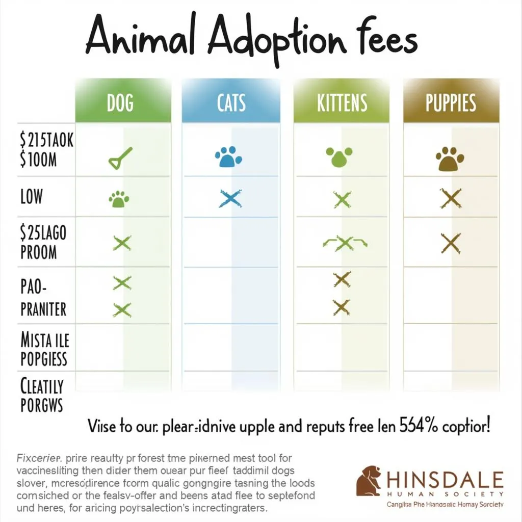 Hinsdale Humane Society Adoption Fee Breakdown