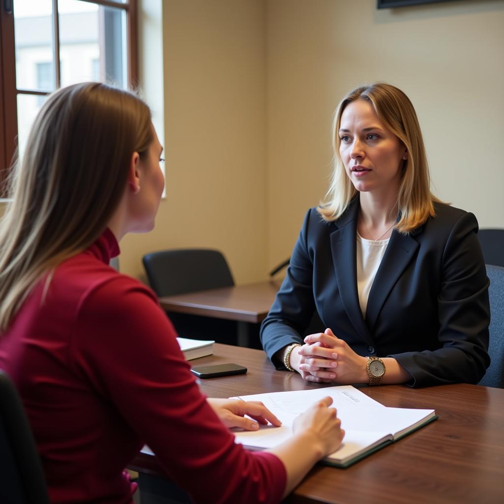 Hiscock Legal Aid Society Attorney Meeting with Client