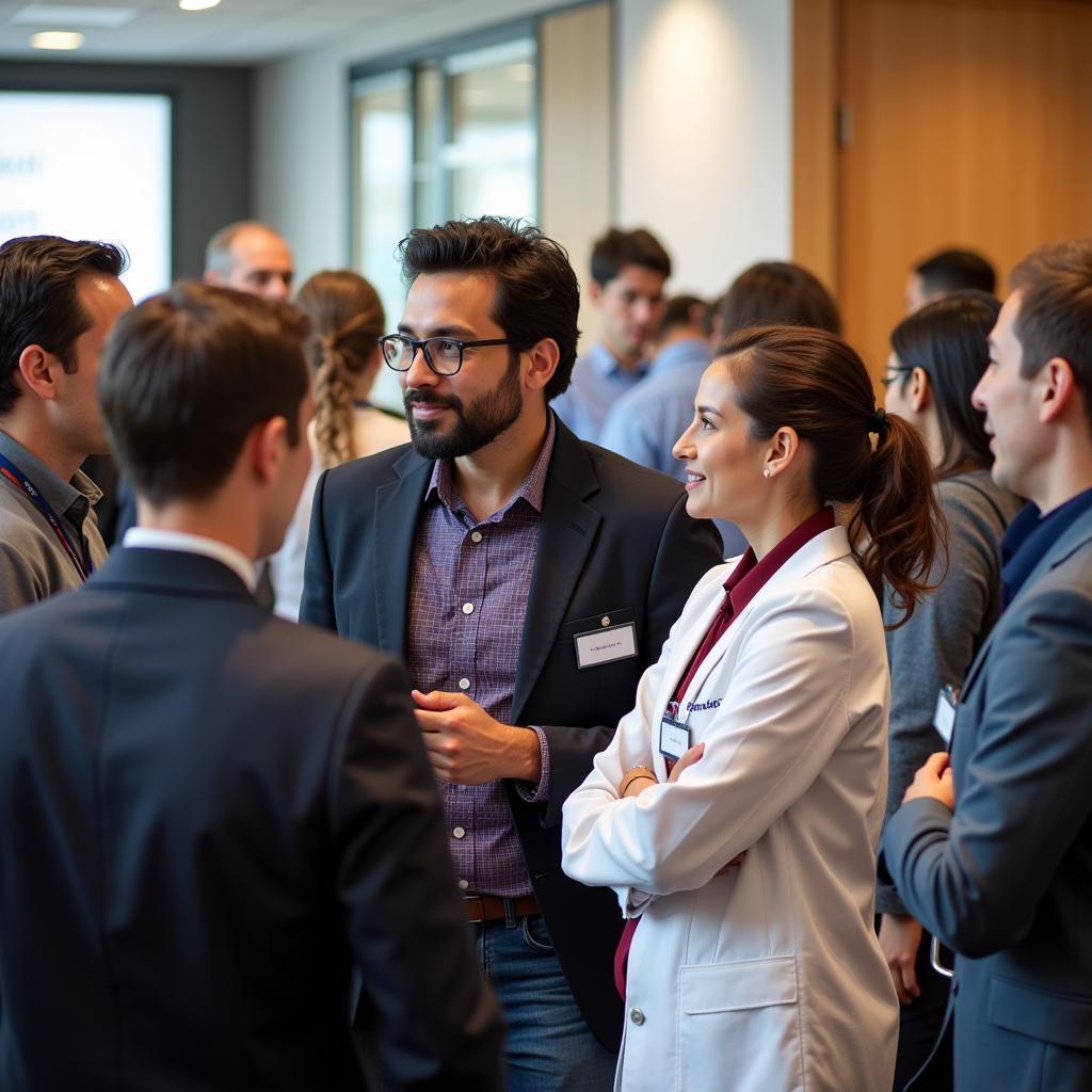 Professionals attending a histology conference