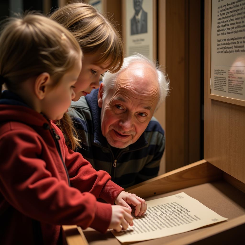 Historical Society Visitors Exploring Exhibit