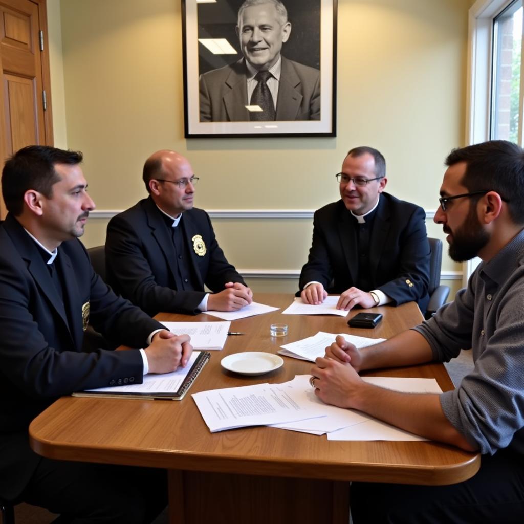 Members of the Holy Name Society NYPD participating in an interfaith dialogue event.