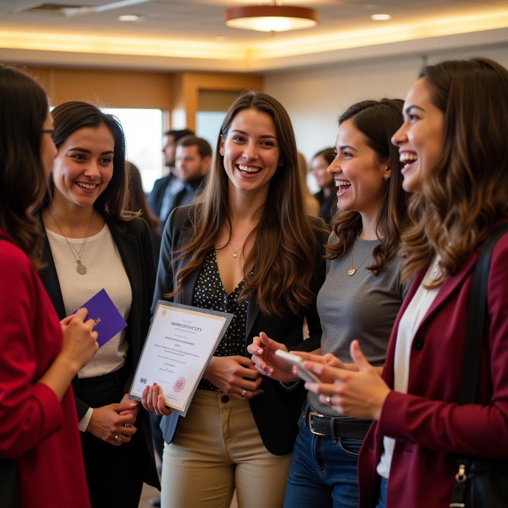 Students attending an honor society gathering