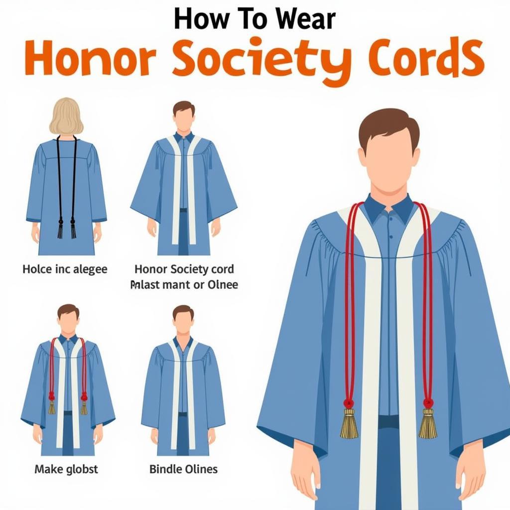 Guide on how to properly wear honor society cords 