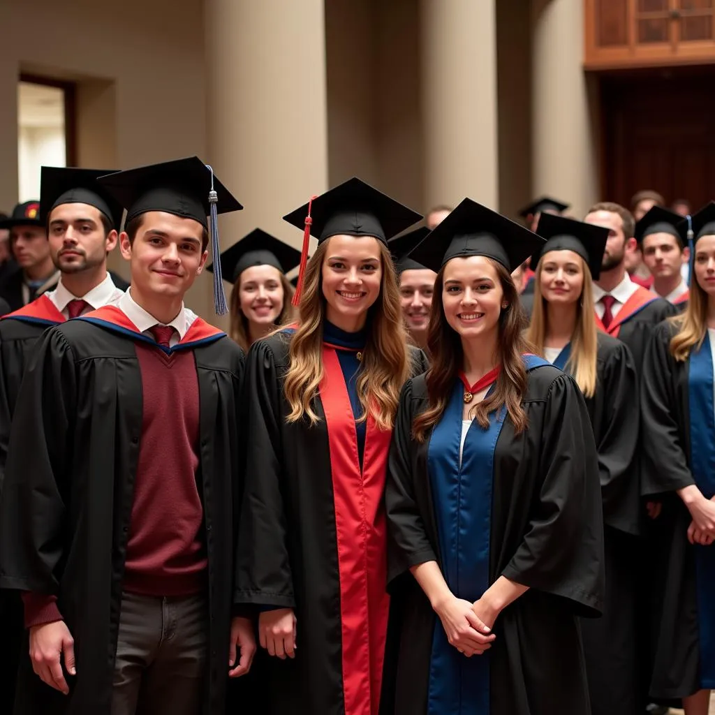 Students participate in an honor society induction ceremony