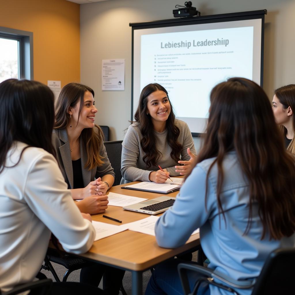 Students participating in a leadership workshop