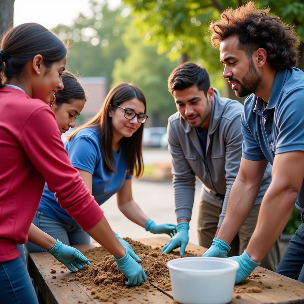 Students volunteering in their community