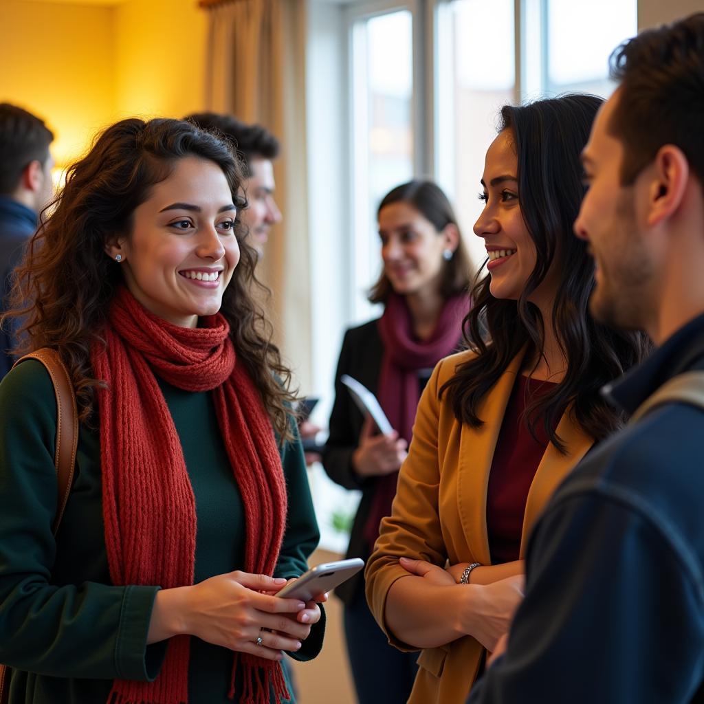 Students connecting at an honor society event