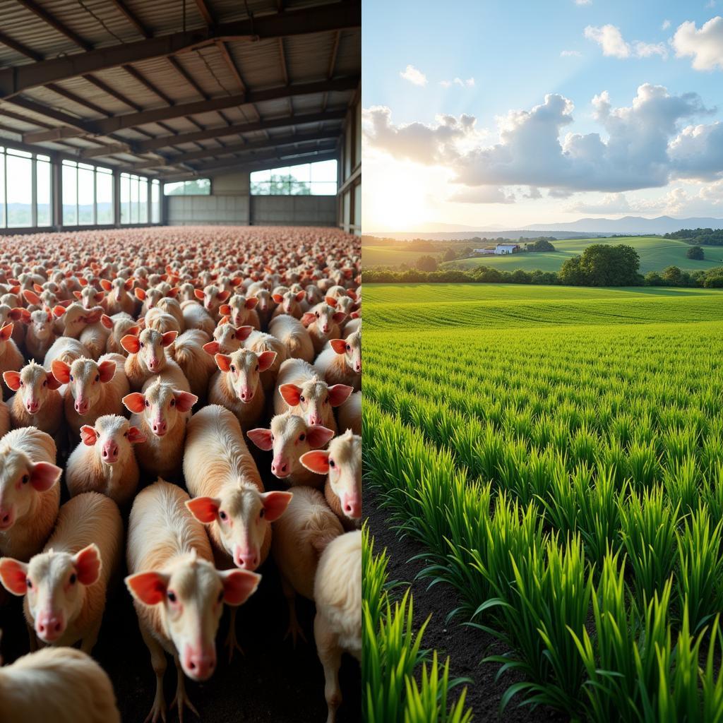 Contrasting approaches to food production: factory farming versus sustainable agriculture