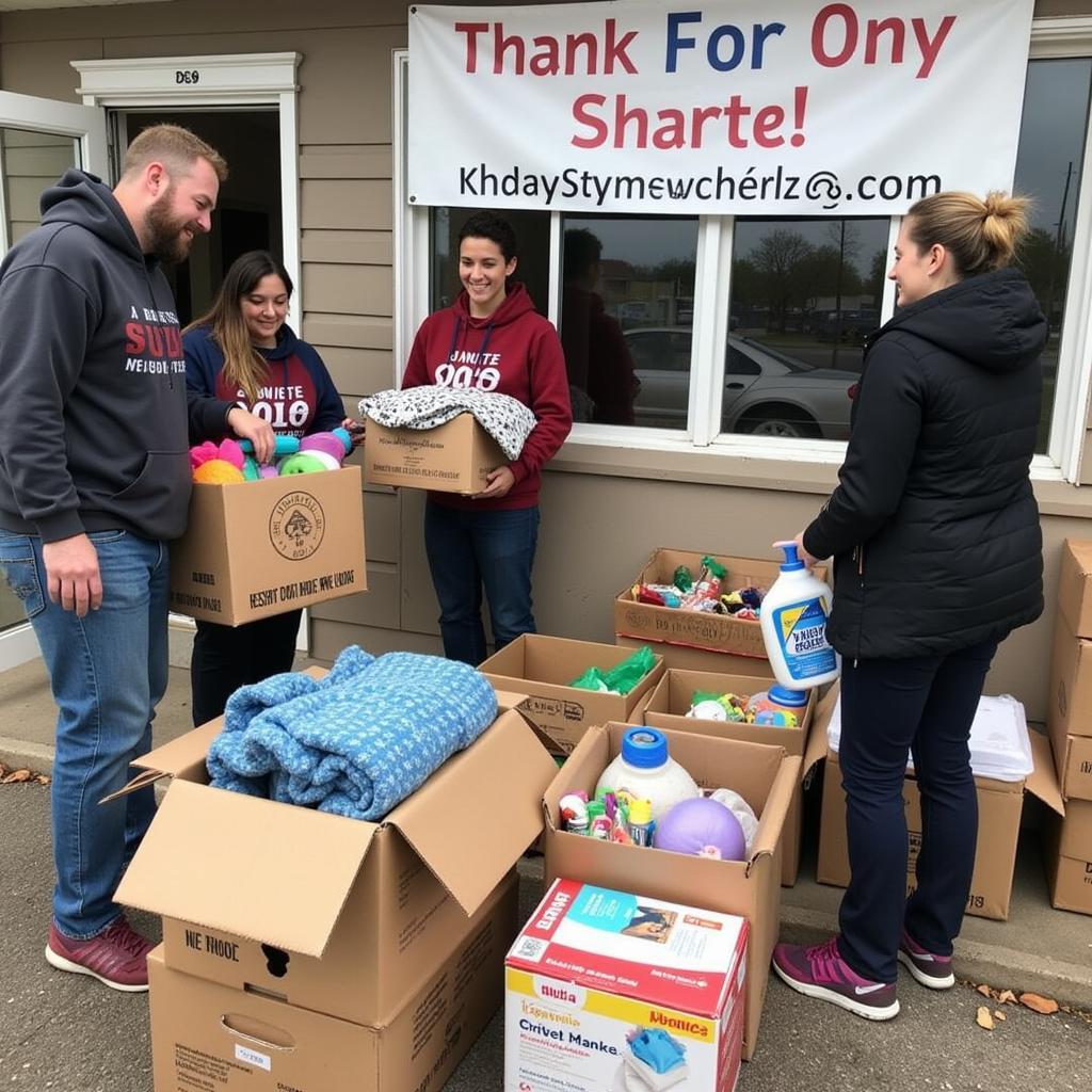 Community members donating supplies to the Howard County Animal Shelter