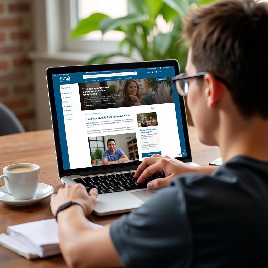 A person accesses humane education resources on their laptop.