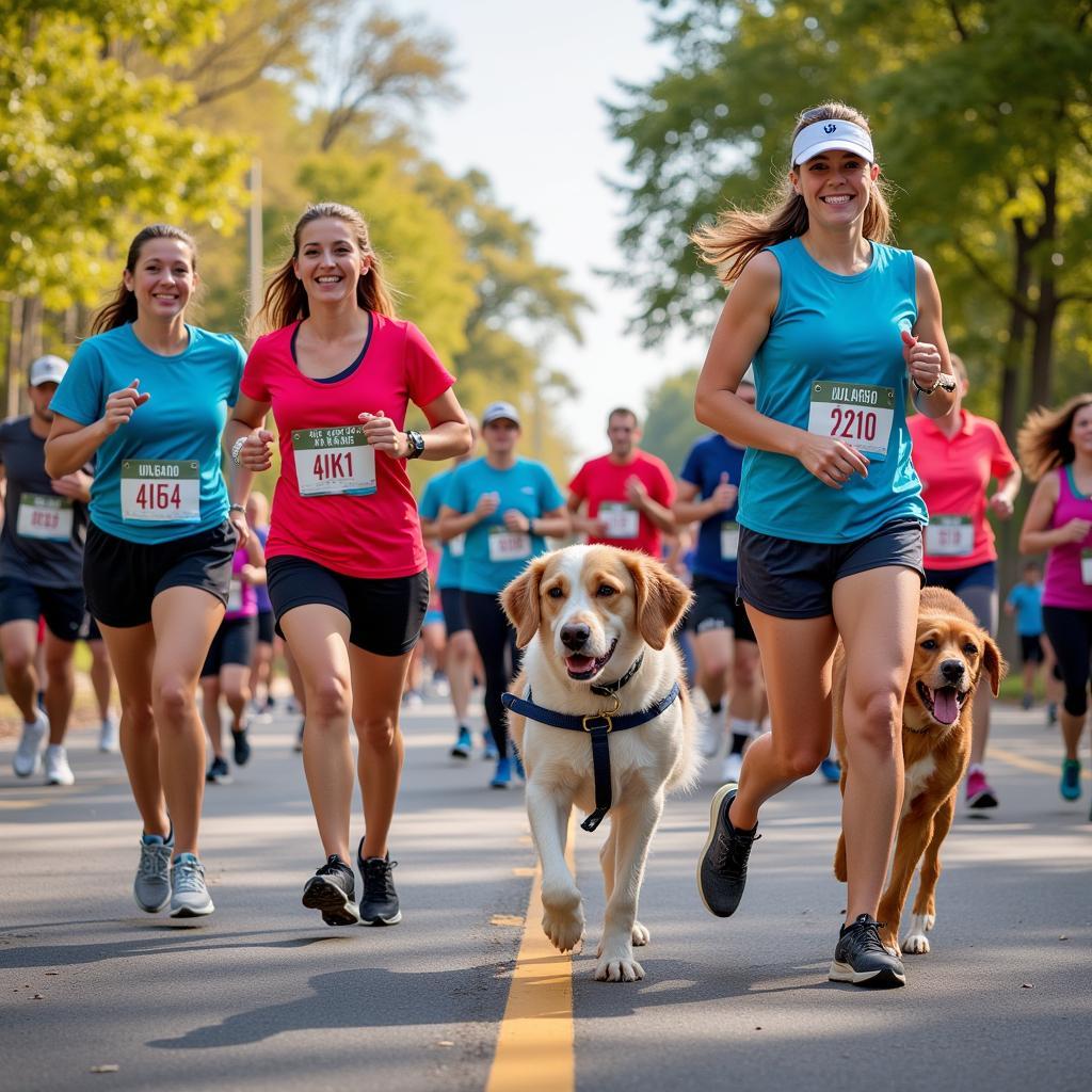 Runners at a Humane Society 5k event