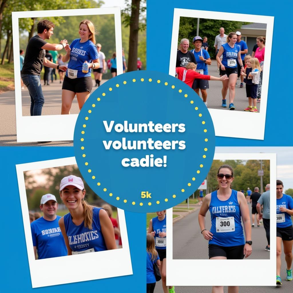 Volunteers at a Humane Society 5k run.