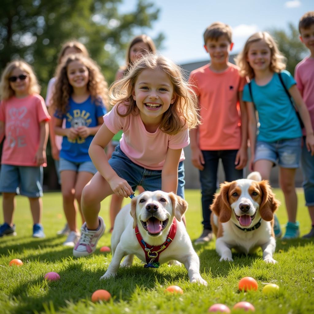 Engaging games at a humane society birthday party