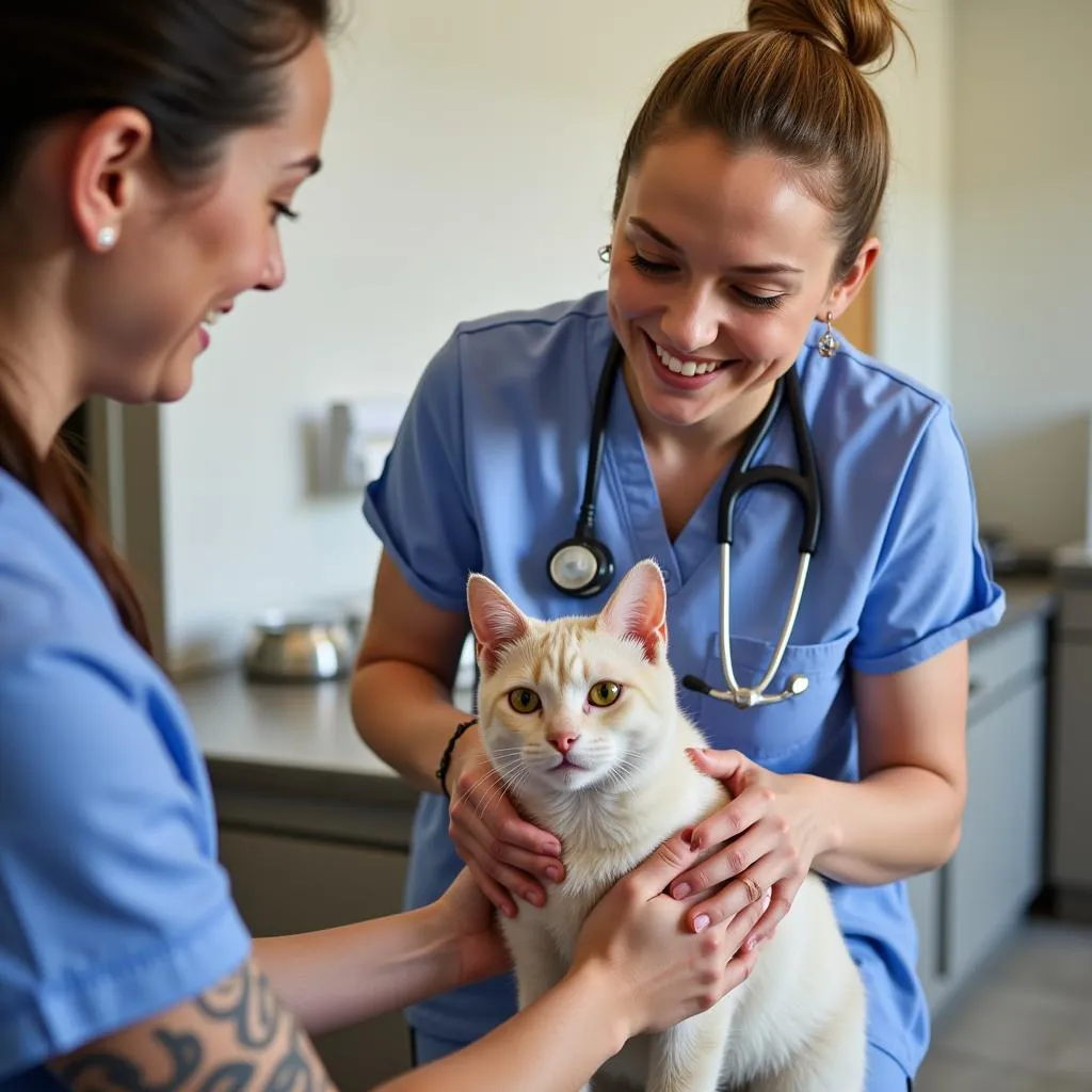 Humane Society Boise Vet with Cat