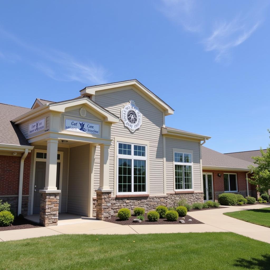 A welcoming exterior view of the Humane Society Boone County building, encouraging visitors and showcasing its role as a safe haven for animals.