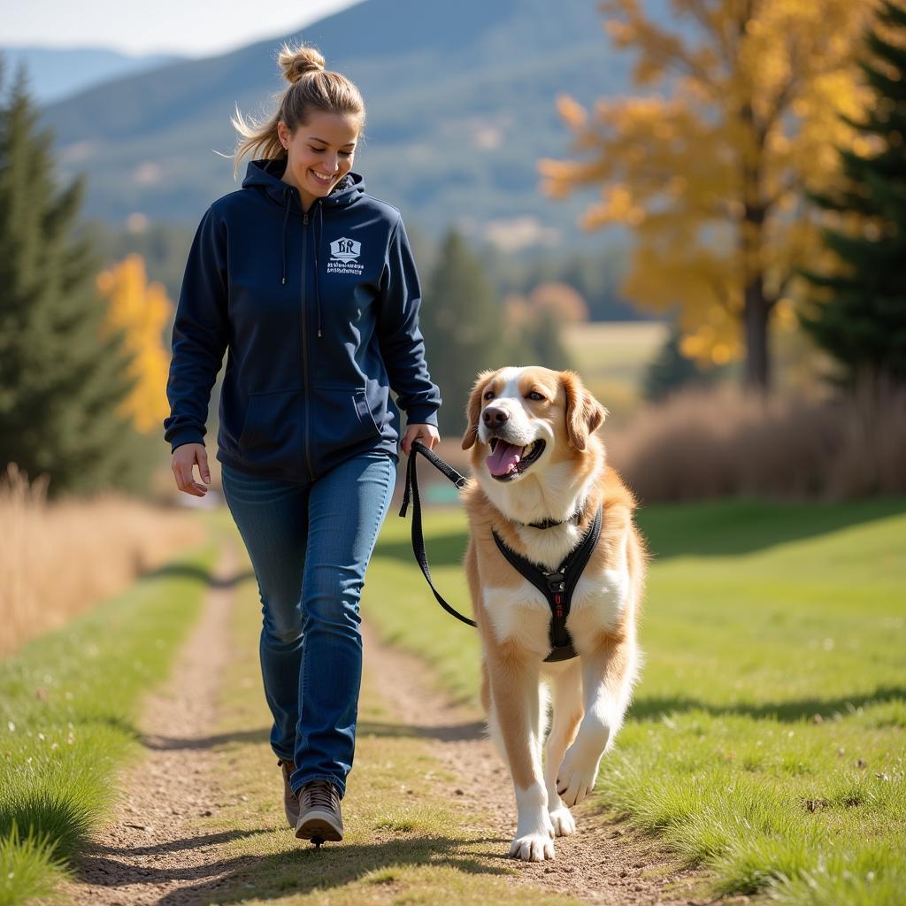 Humane Society of Boulder Volunteer Walking Dog