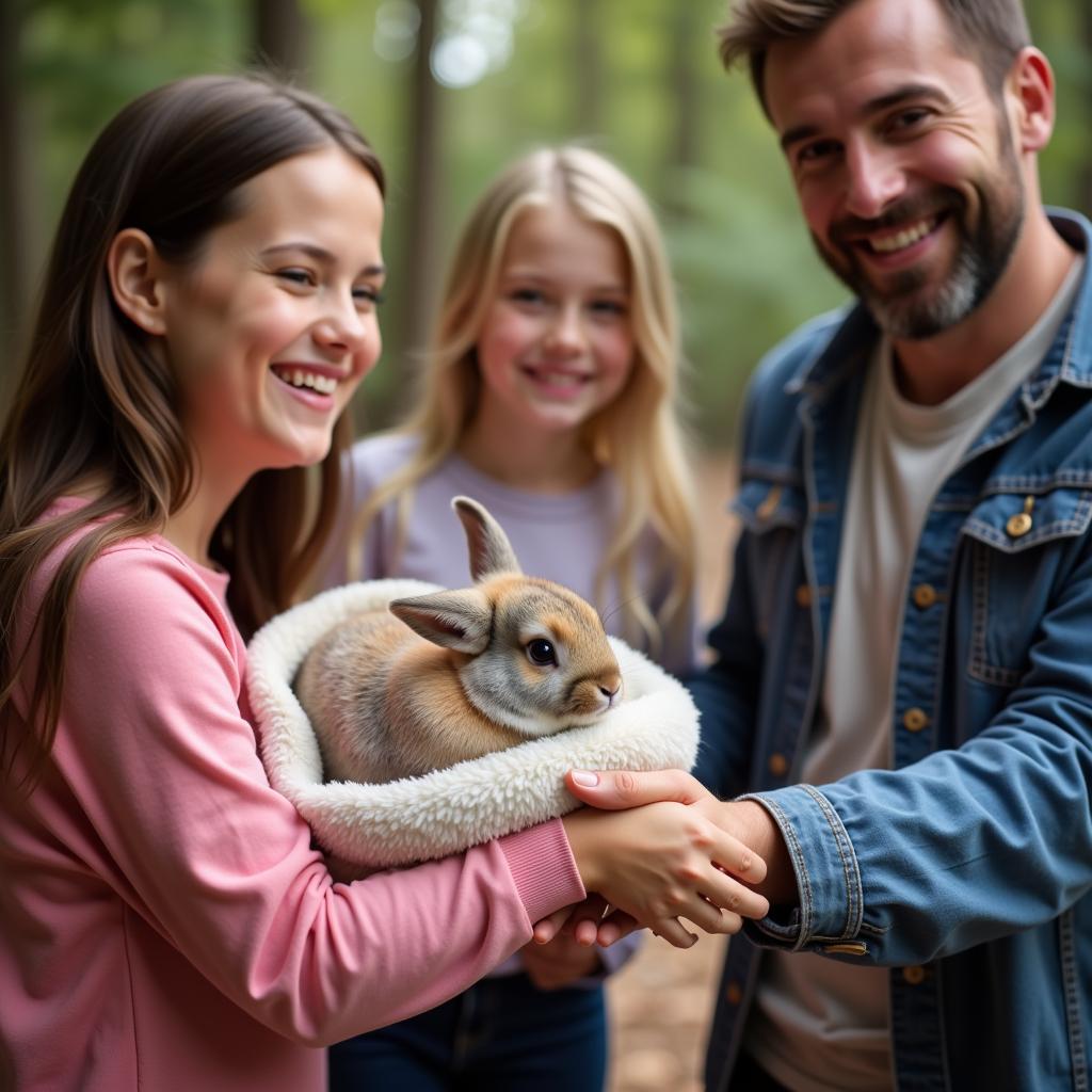 Bunny Being Adopted from Humane Society