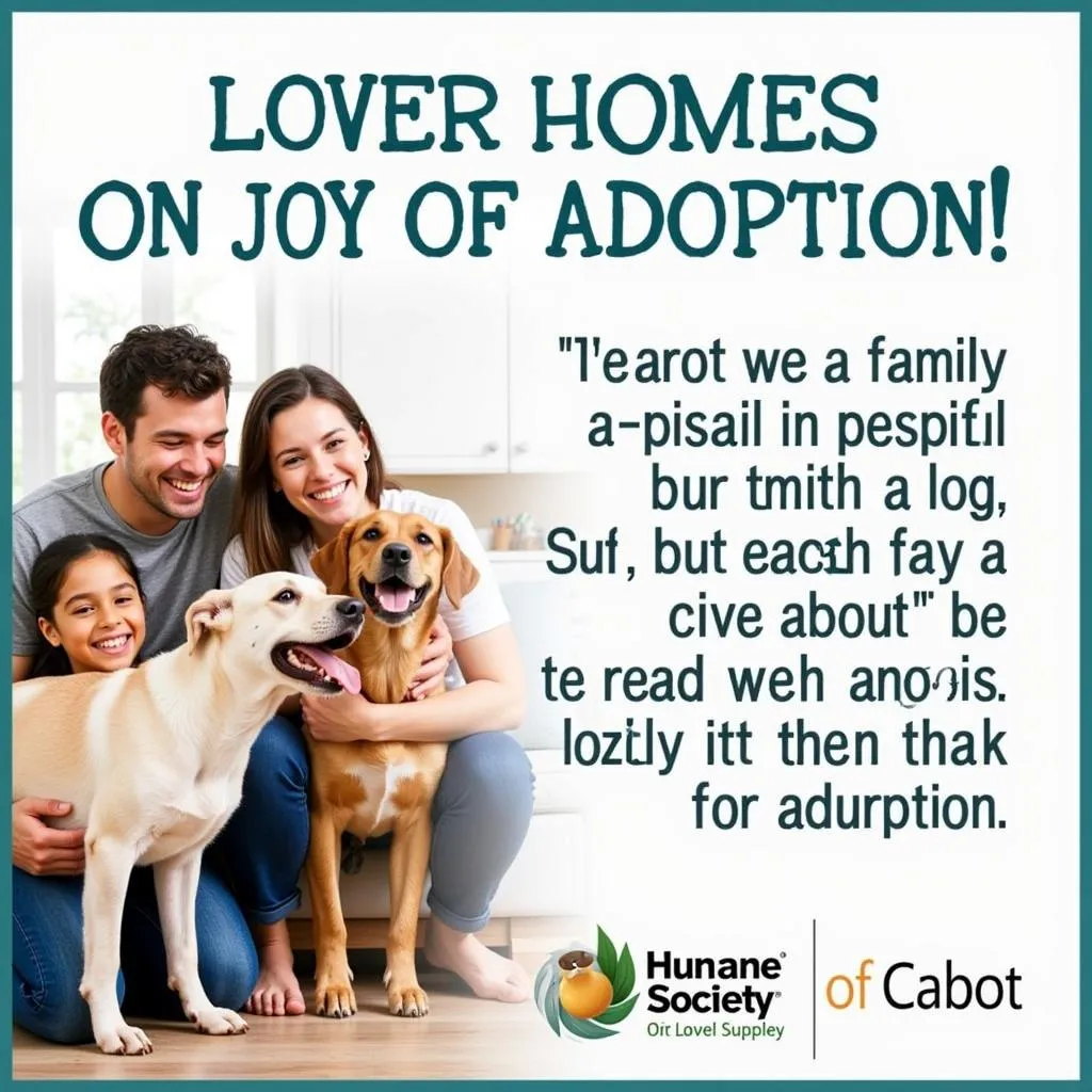 Happy family adopting a dog