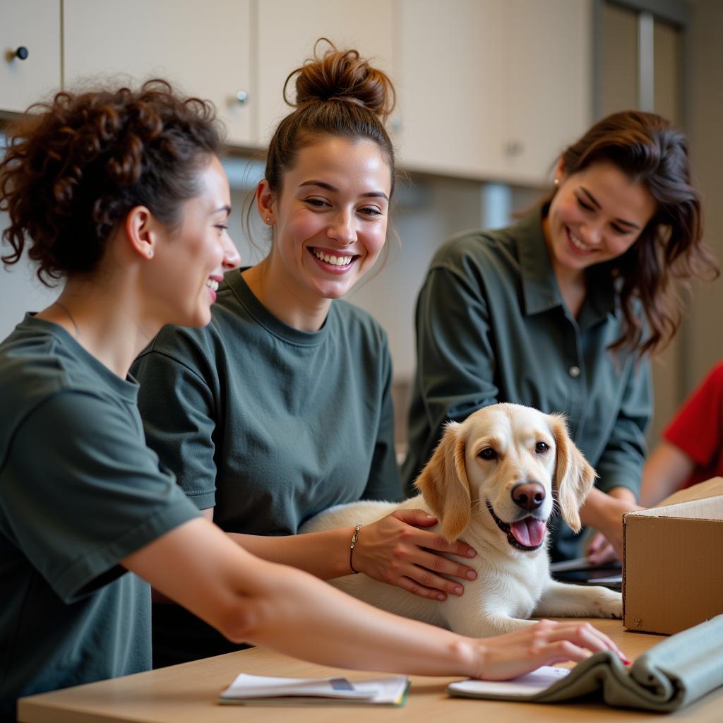 Volunteers at the Humane Society of Dayton, Ohio