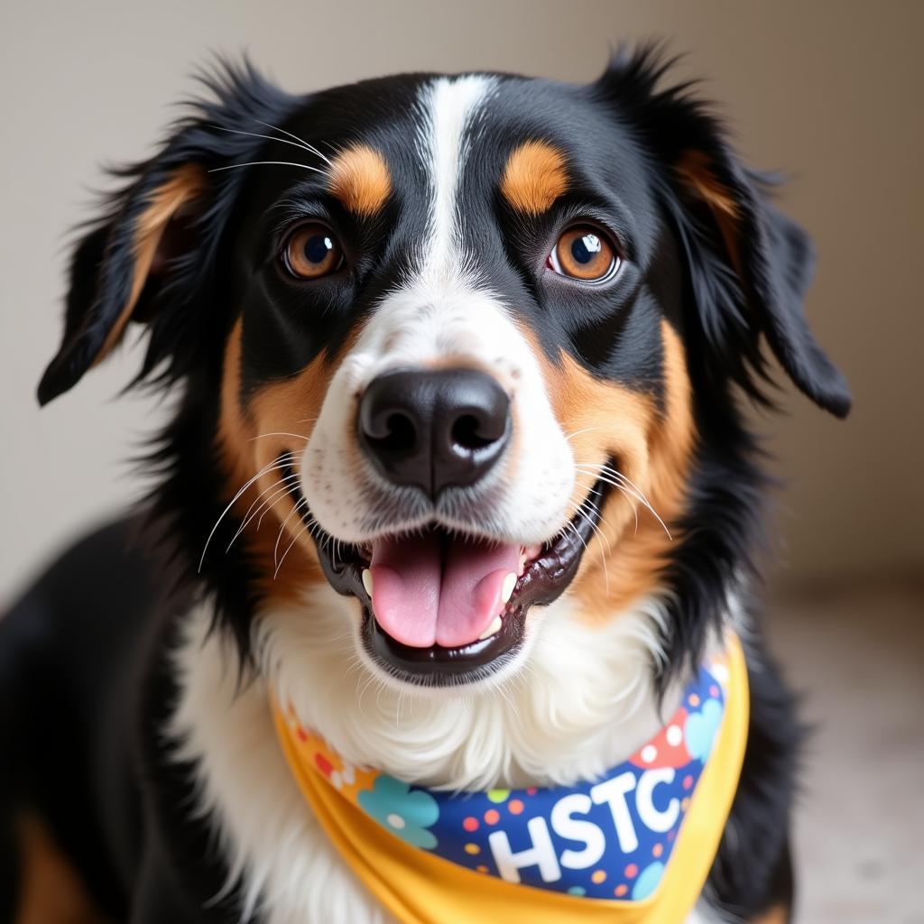 Smiling dog portrait at the Humane Society