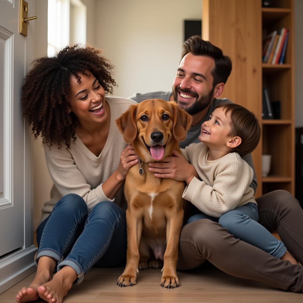 A Happy Family Adopts a Dog from Humane Society Evans Co