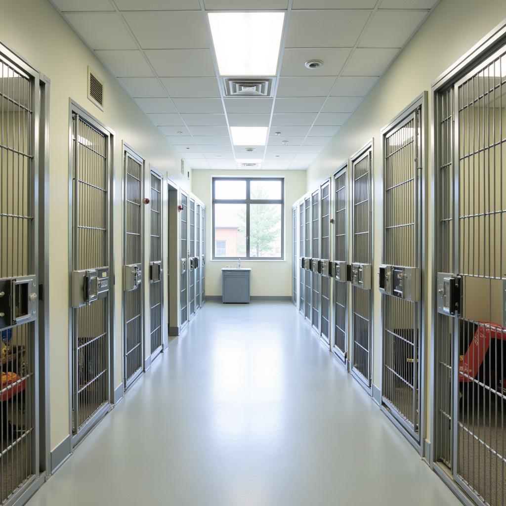 Spacious and clean kennels at the Humane Society