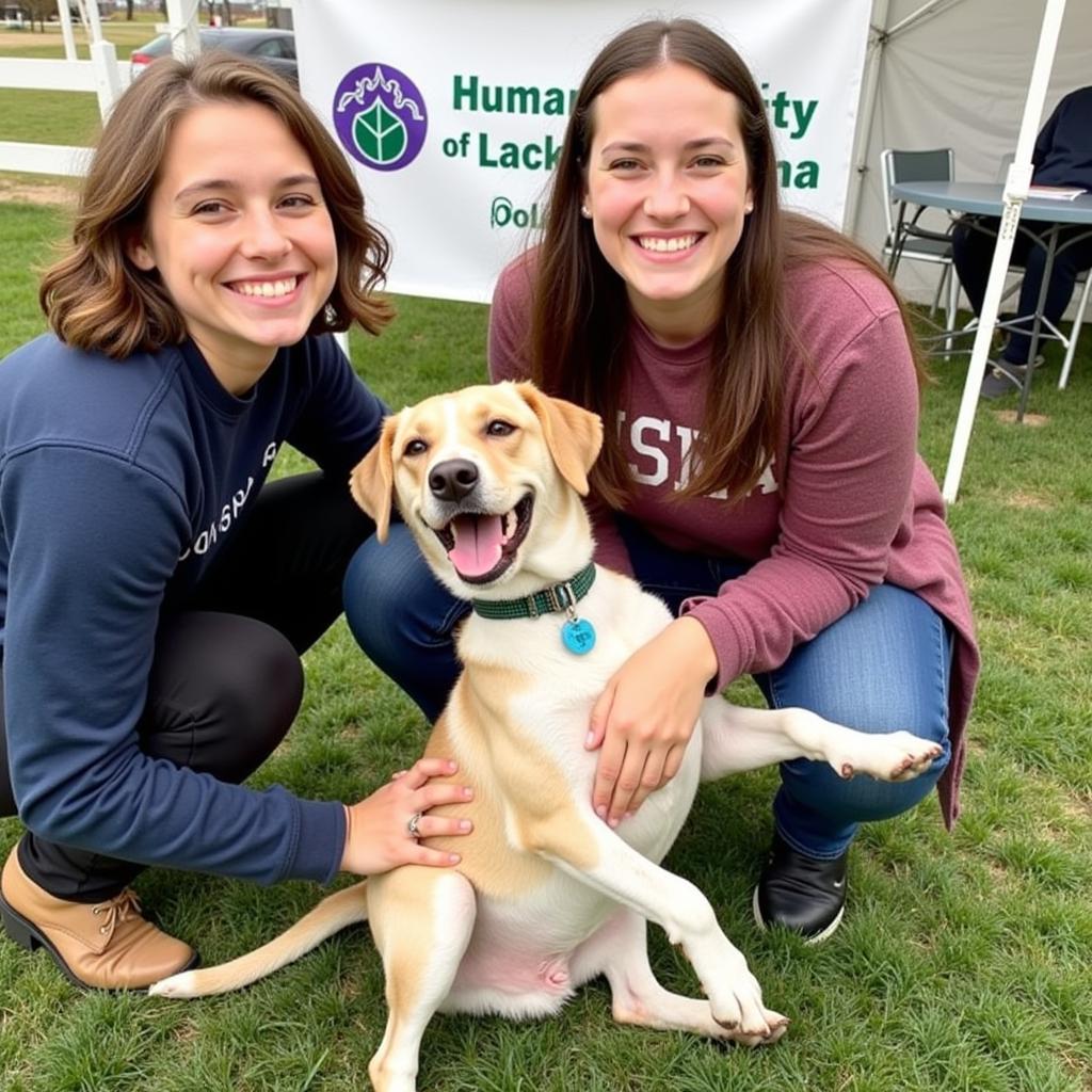 Happy Family Adopting a Dog at the Humane Society of Lackawanna County Adoption Event