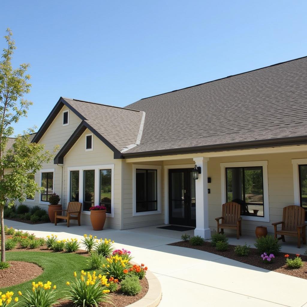 Modern, welcoming exterior of the Humane Society of Marion County Animal Clinic