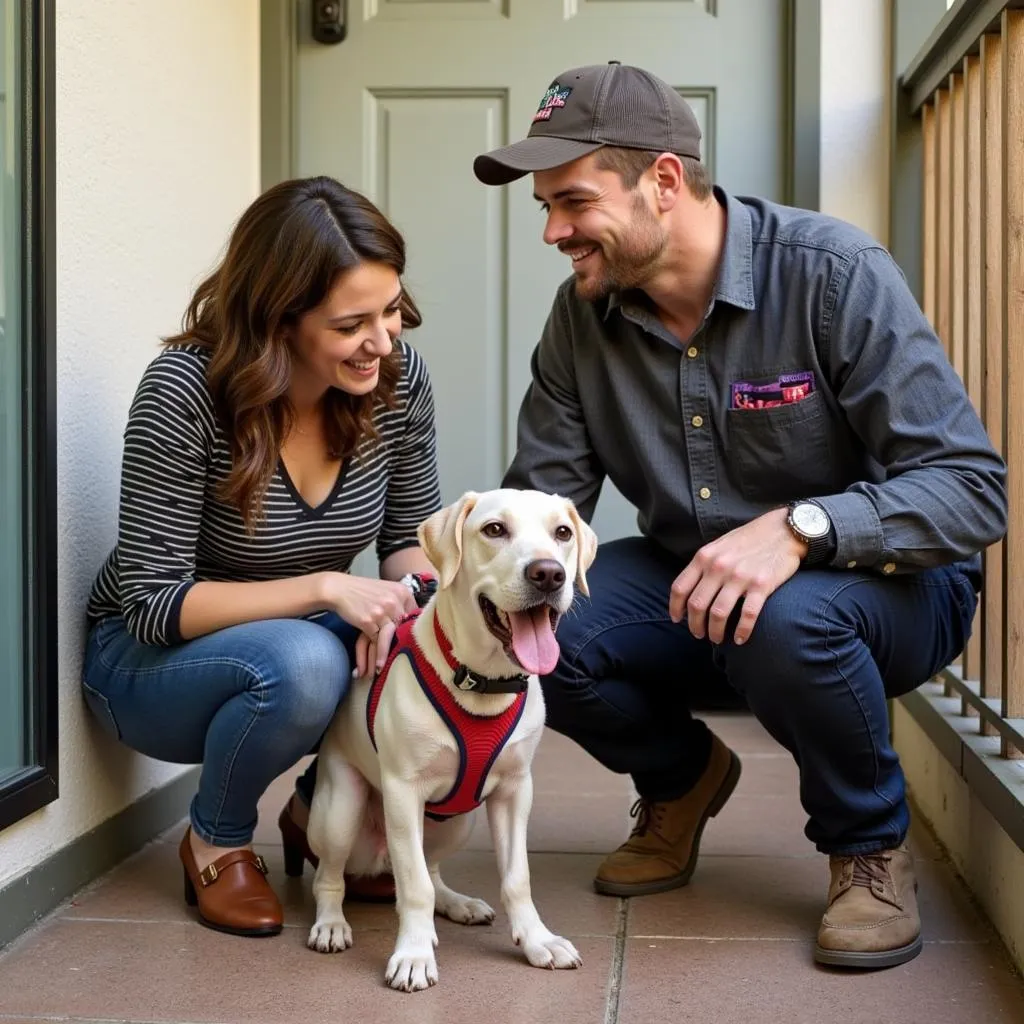 A happy family welcomes their new furry friend from the Humane Society Medford Oregon