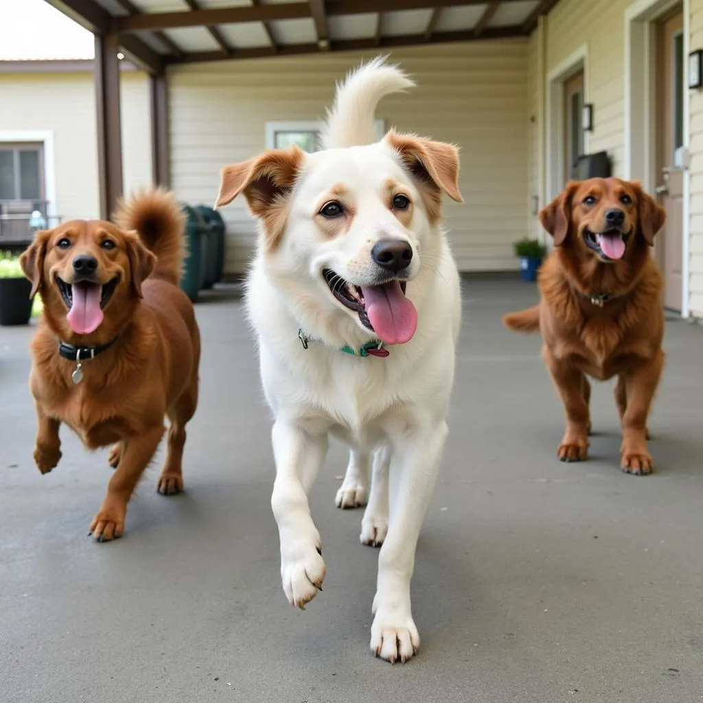 Playful dogs at Humane Society-Middletown Inc.