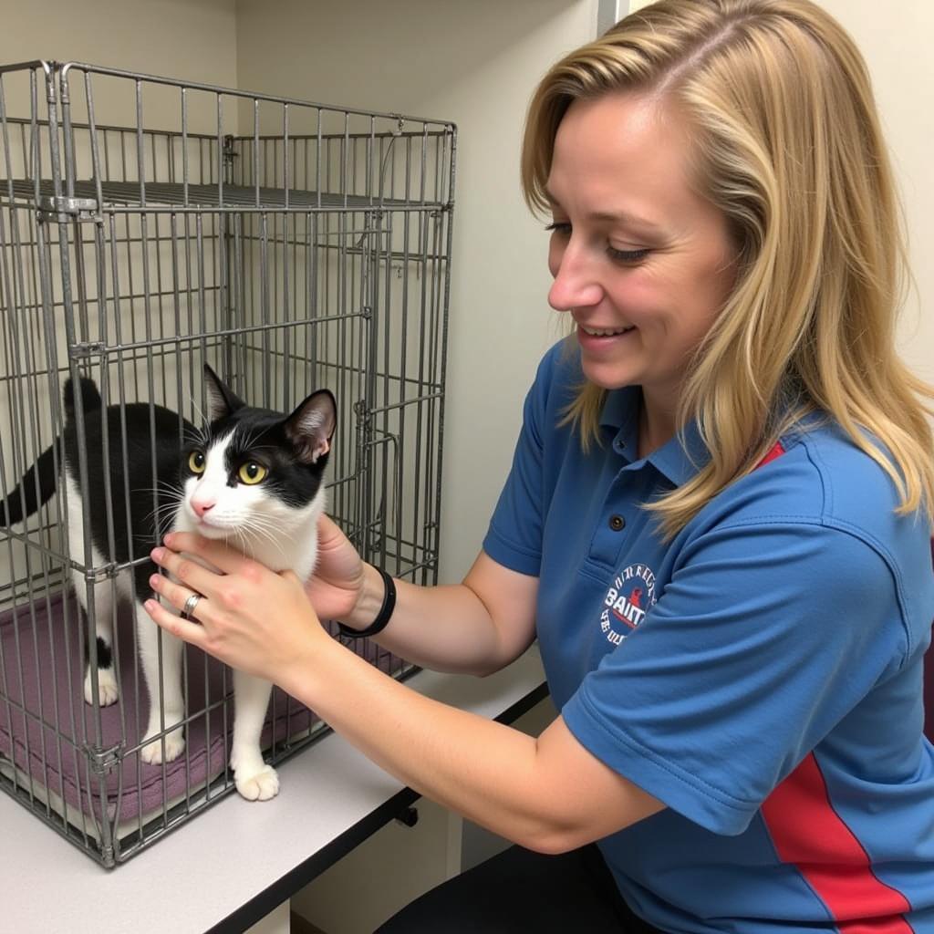 Cat Receiving Affection at Humane Society Nature Coast Brooksville