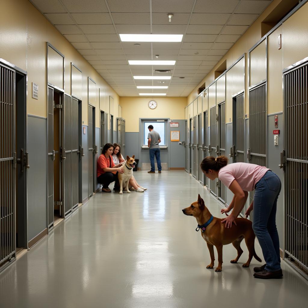 Spacious and clean kennels at the Humane Society of Oldham County shelter