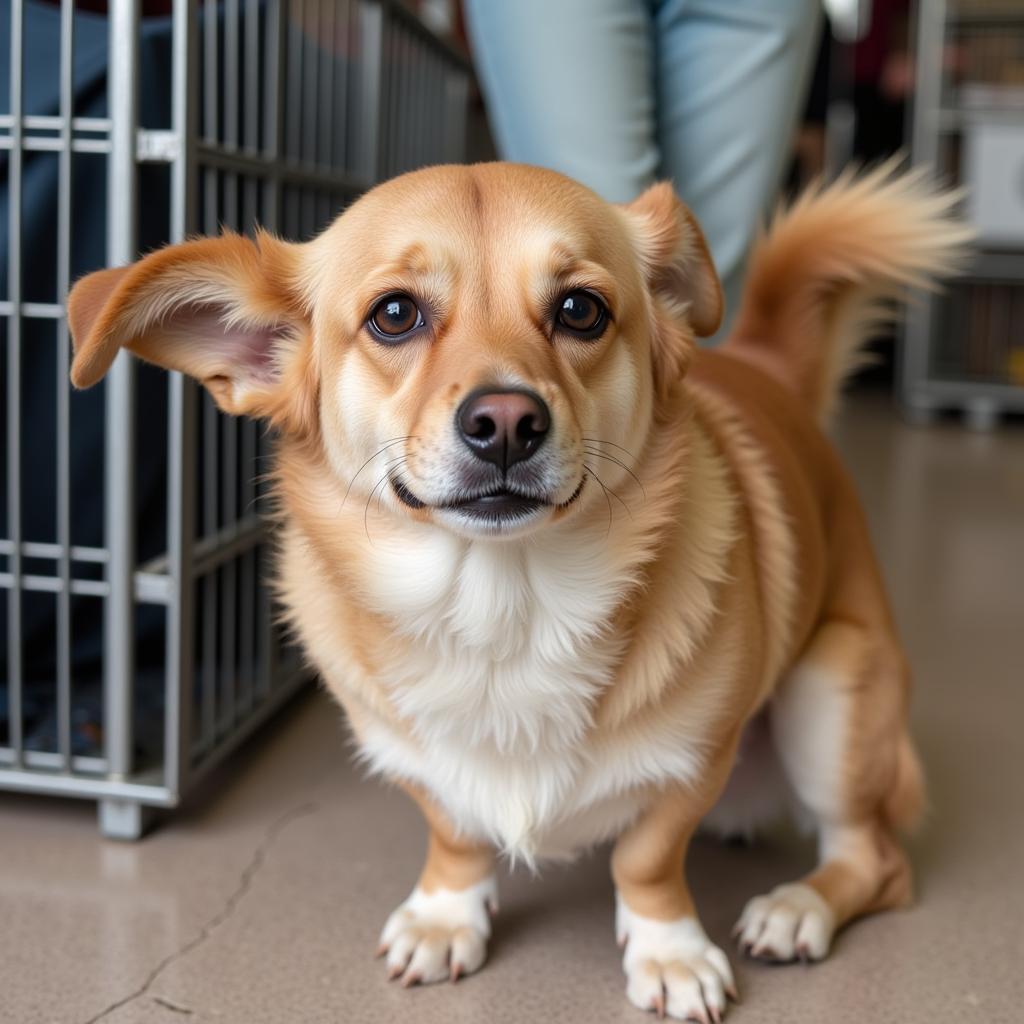 Rescued dog at the Humane Society