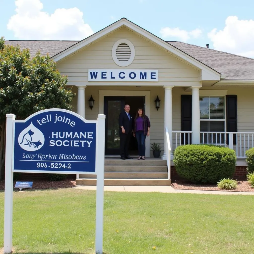 Exterior view of the Humane Society building in Phenix City, AL