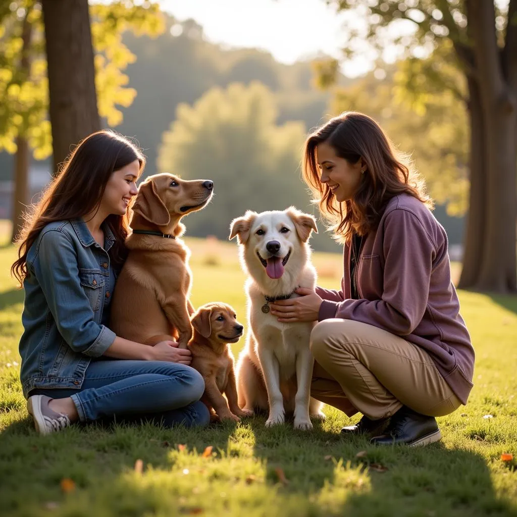 A family receiving adoption counseling at Humane Society Pinetop