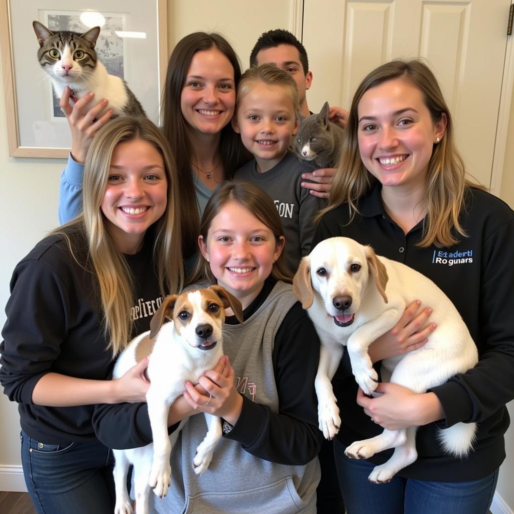 Happy adopters with their new pets from the Humane Society of Portage County