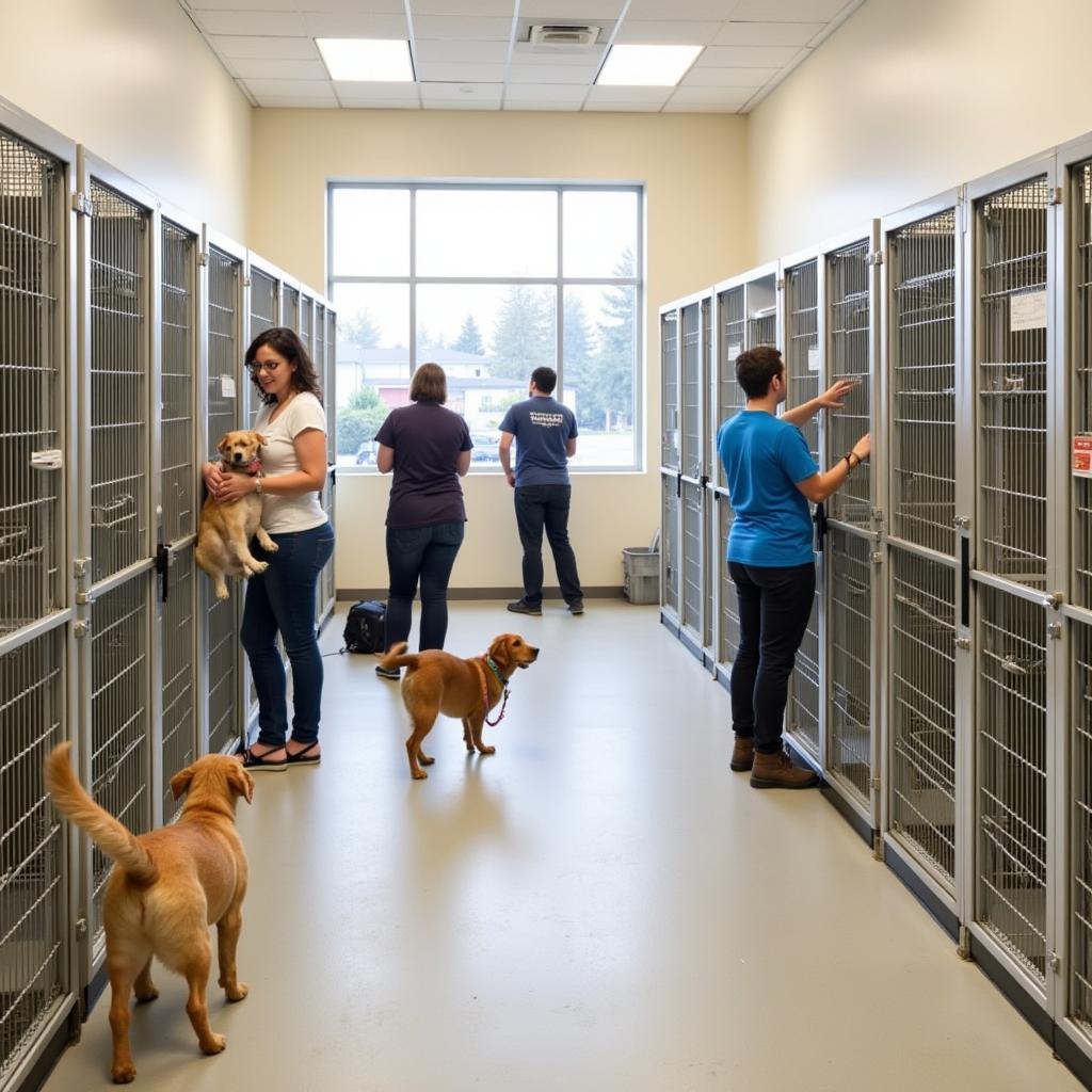 Spacious and welcoming adoption center at the Humane Society San Mateo