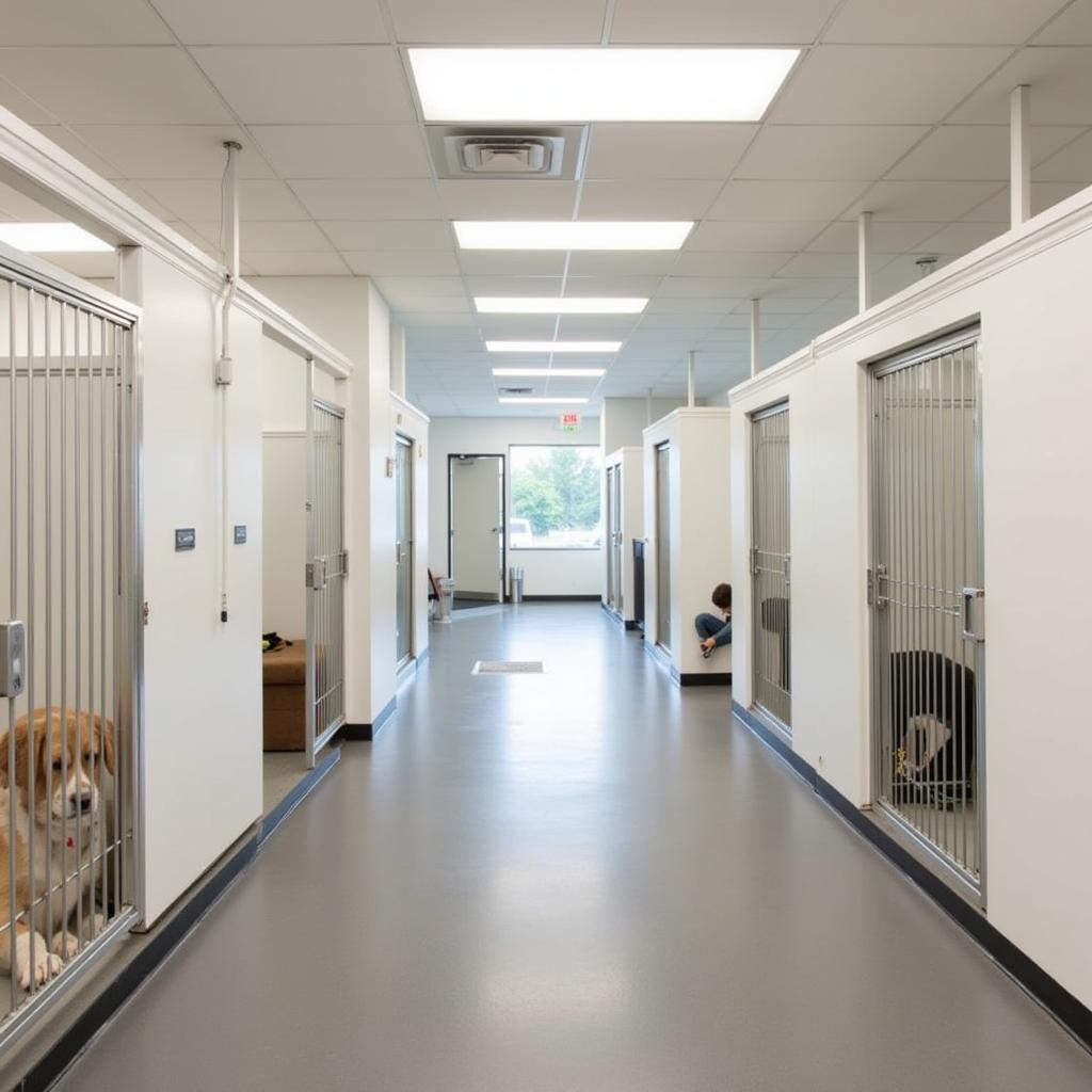 Spacious kennels at the Humane Society of Skagit County shelter.