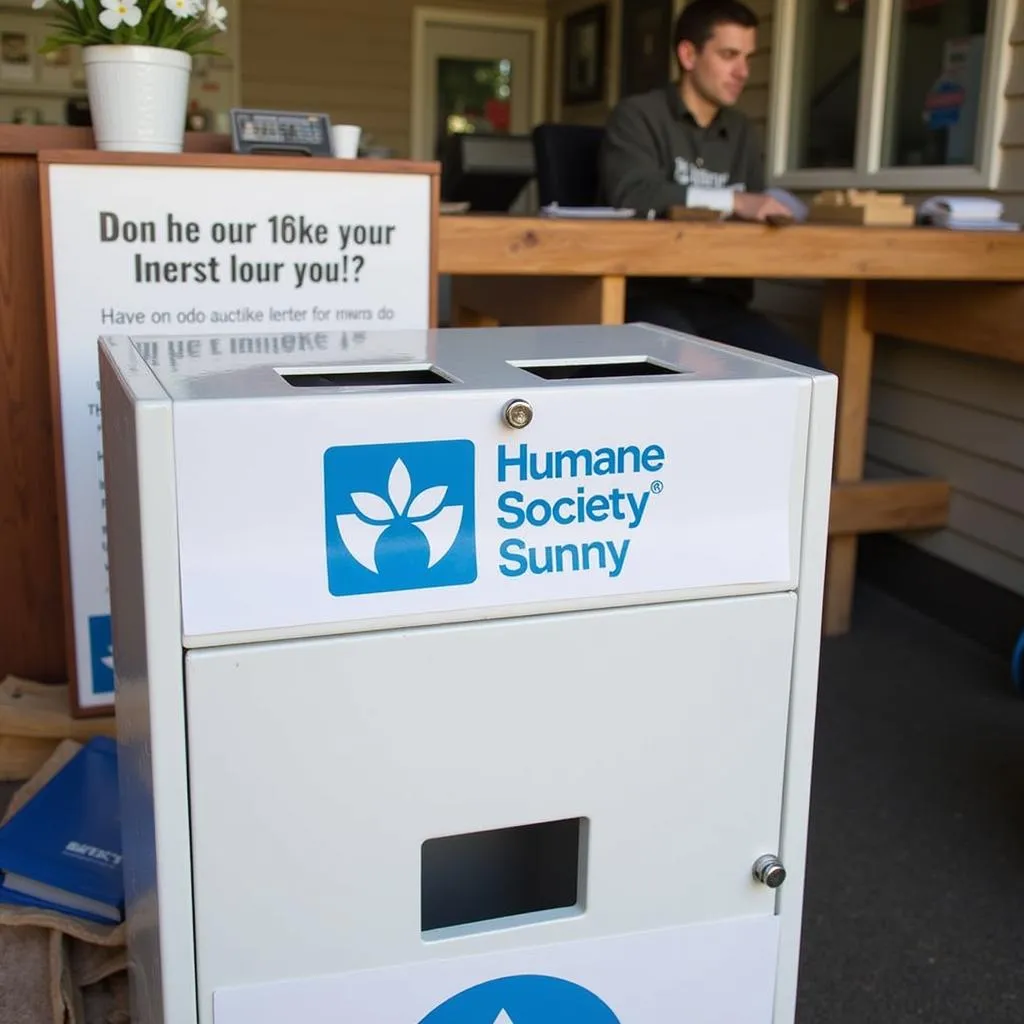 Donation box at Humane Society Sunny Slope